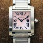 Super Clone Cartier Tank Francaise Swiss Quartz Watch SS Pink Dial_th.jpg